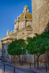 Obraz premium Lateral view on the dome of Tarragona Cathedral, Spain