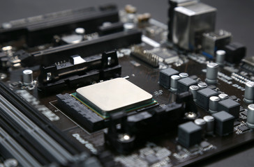 CPU on computer mainboard