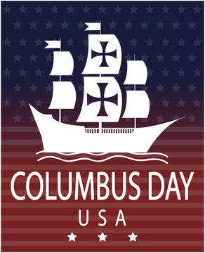 Columbus day card or background. vector illustration.
