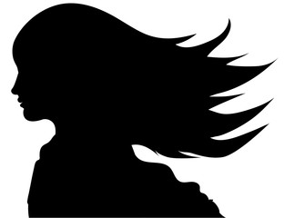 Girl's silhouette. Vector illustration