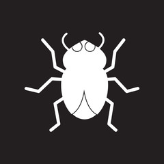 flat icon in black and white style beetle insect   