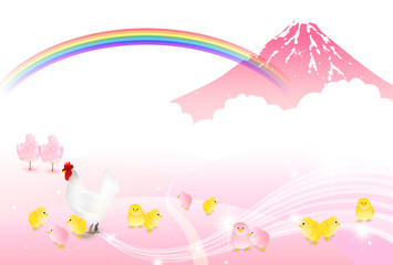 酉　鶏　年賀状　背景  © J BOY