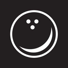 flat icon in black and white style bowling ball 