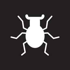 flat icon in black and white style beetle insect   