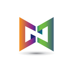 design logo, N letter logo. N logo. Vector logo template.