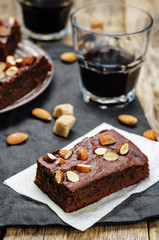 Almond butter brownies dates with almonds