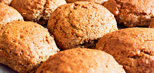 Homemade fresh cookies closeup