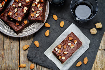 Almond butter brownies dates with almonds