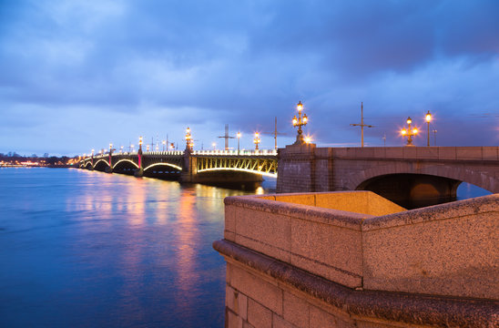 Trinity Bridge (Troitskiy Most) in Saint-Petersburg, Russia