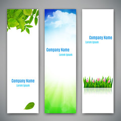 Set of three banners