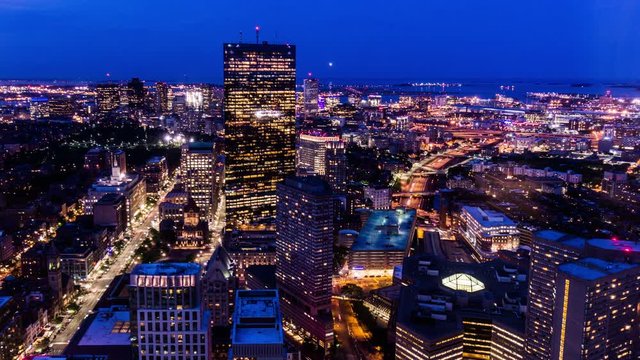  Aerial view of the Boston from Prudential Center, Boston, USA
