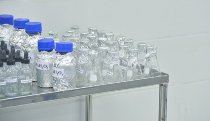 asia scientist working in biological laboratory.