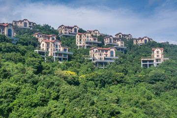 Fototapeta na wymiar European style Villas on the mountain of Overseas Chinese Town East (OCT East ), Shenzhen, China.