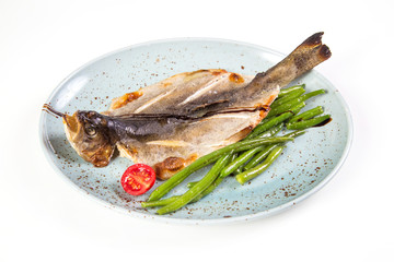 dry fish on plate