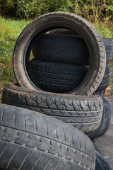 Obraz premium old tires view