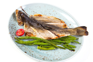 dry fish on plate