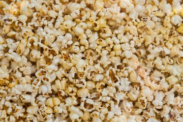 Pop corn in a glass box