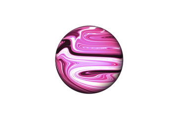 Purple graphic background with stripes 3d round sphere ball