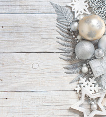 Silver and cream Christmas christmas decorations
