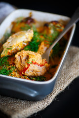 cauliflower baked with meatballs