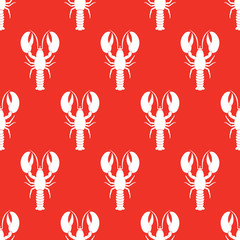 Lobster seamless pattern. Vector illustration