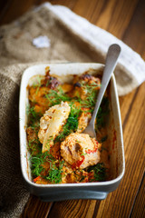 cauliflower baked with meatballs