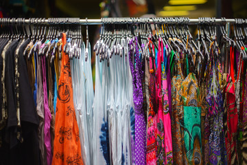 Clothes on a Rail at Street Market