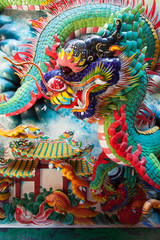 Fototapeta premium Dragon, protector in shrine