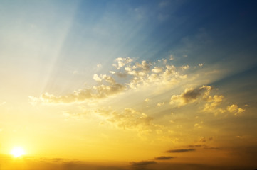 Sky background on sunrise.