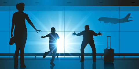 Aéroport - Famille - retrouvailles