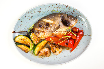 grilled fish on plate