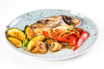 grilled fish on plate