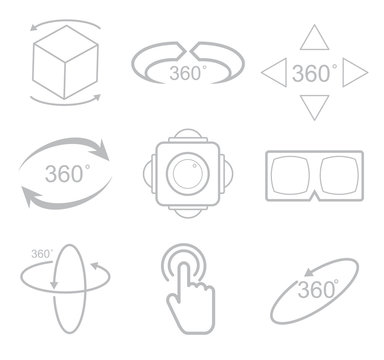 360 Degrees View Vector Icon