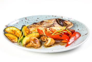grilled fish on plate
