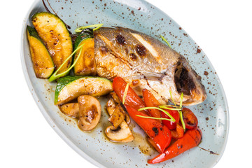 grilled fish on plate