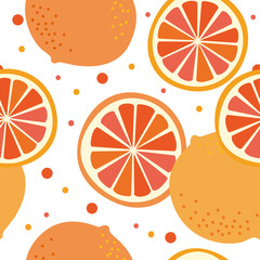 Vector pattern with grapefruit