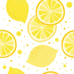 Keuken foto achterwand Citroen Vectorpatroon met citroenen