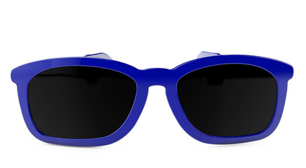 Fototapeta premium 3d rendering pair of blue glasses on white background