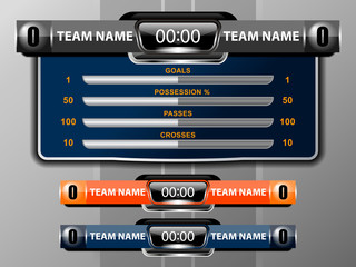 Obraz premium scoreboard elements design for football and soccer, vector illustration