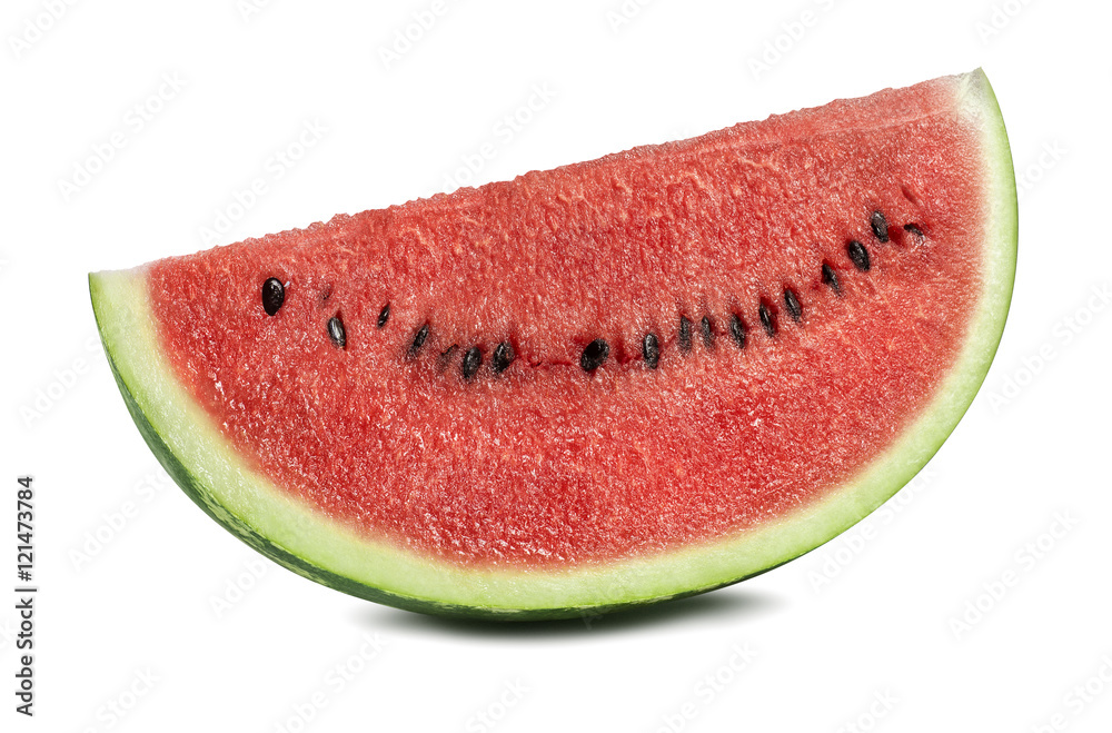 Wall mural Watermelon half slice isolated on white background - Wall murals
