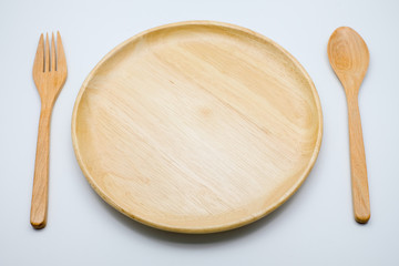 Wooden Kitchen on white background