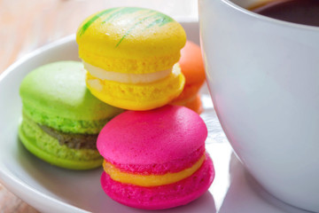 Macaroon with coffee