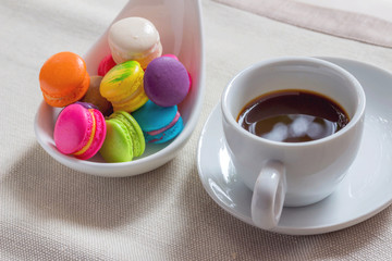 Macaroon with coffee