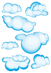 clouds - set isolated on white