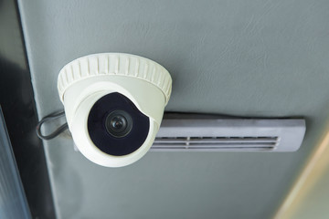 Modern of Security CCTV camera inside bus