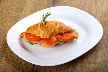 Croissant with salmon