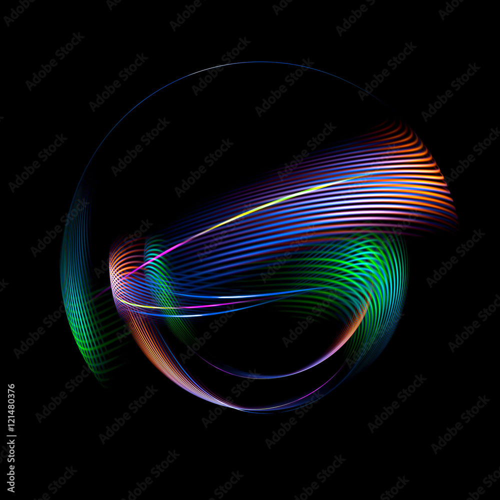 Wall mural abstract ring background. glowing spiral. the energy flow tunnel. shine round frame with light circl