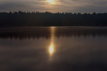 moon lake forest reflection