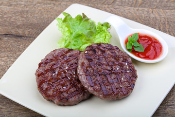 Grilled burger cutlet