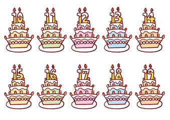 記念日ケーキ（数字10〜19）